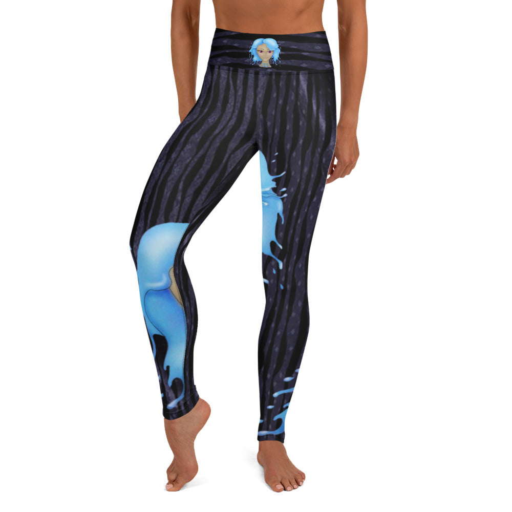 Workout Leggings. Zodiac Art Gym Activewear or Yoga Pants. "Cosmic Aqua" by WickedYo.